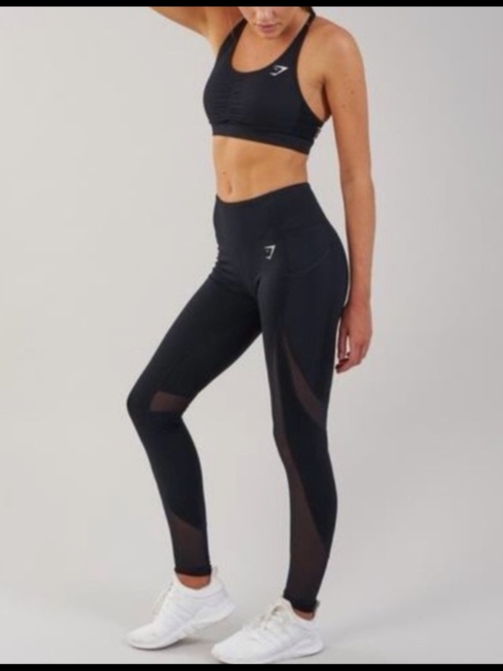 Gymshark Black High-Waist Mesh-Panel Leggings